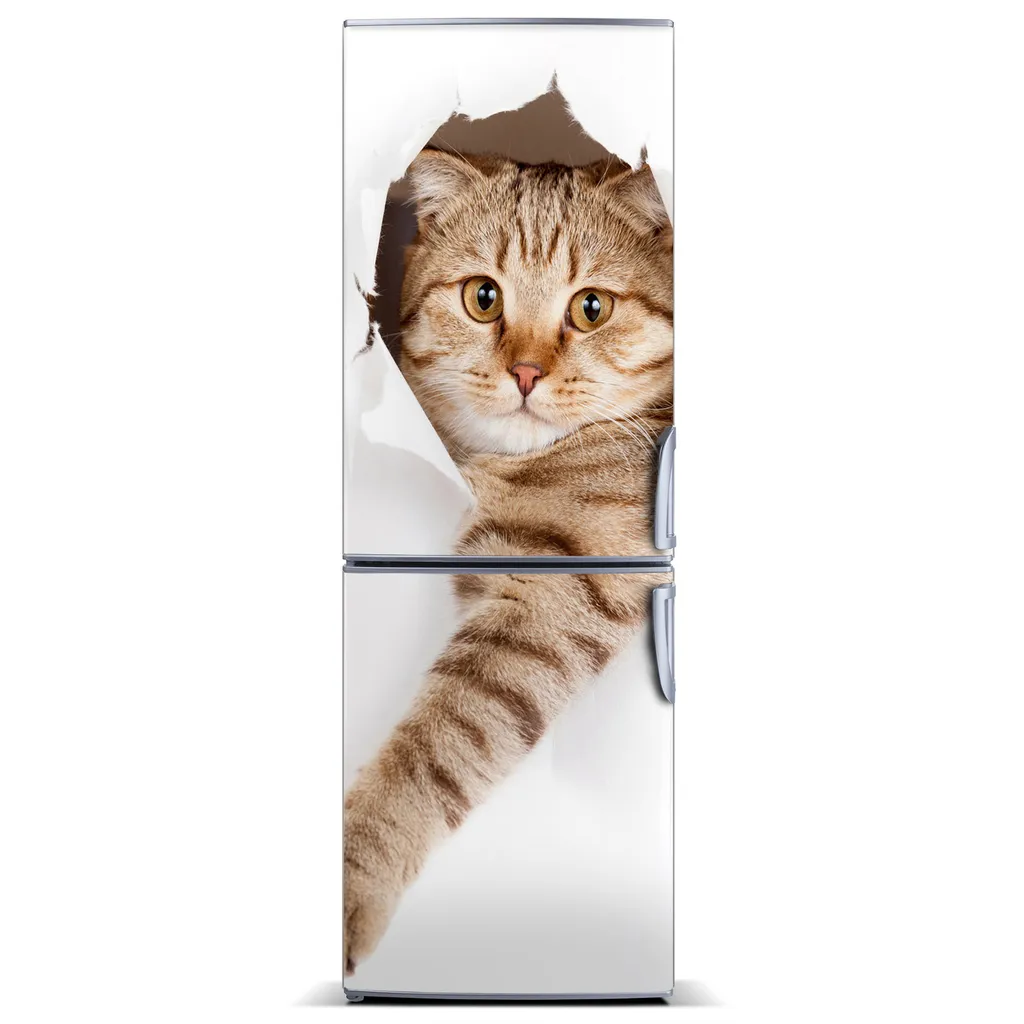Tulup Kühlschrankdekoration - Magnetmatte - 60 cm x 180 cm - Magnet auf dem Kühlschrank - Katze
